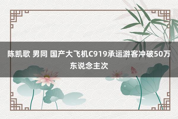 陈凯歌 男同 国产大飞机C919承运游客冲破50万东说念主次