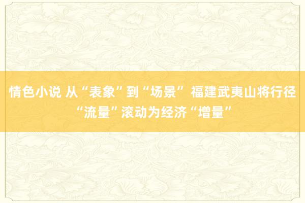 情色小说 从“表象”到“场景” 福建武夷山将行径“流量”滚动为经济“增量”